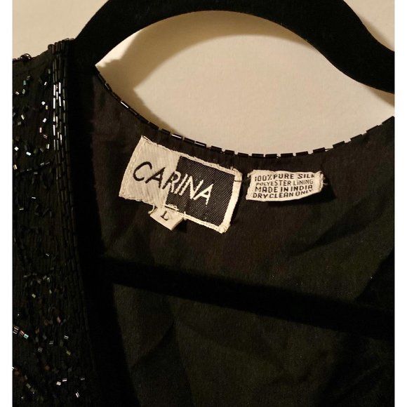 Carina International Vintage Black Sequined Top - Picture 2 of 11